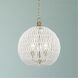 Florence 3 Light 19 inch Brushed Champagne Bronze Pendant Ceiling Light in White Raphia